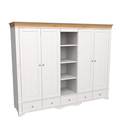 Шкаф 5 дверный с 4 глухими дверями и полками